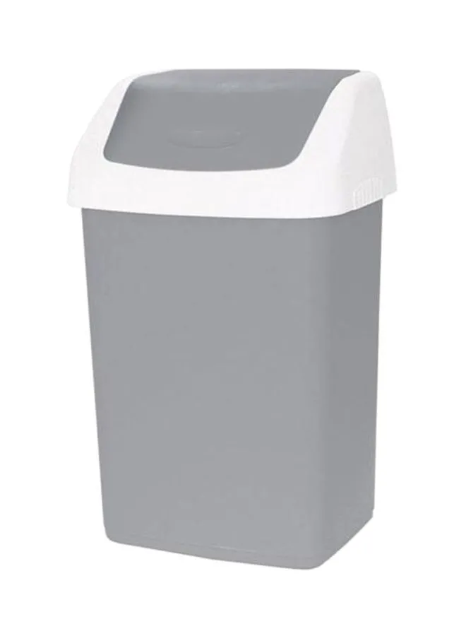 Cosmoplast 20-Liter Flip-Top Waste Bin With Swing Lid Grey 20000ml