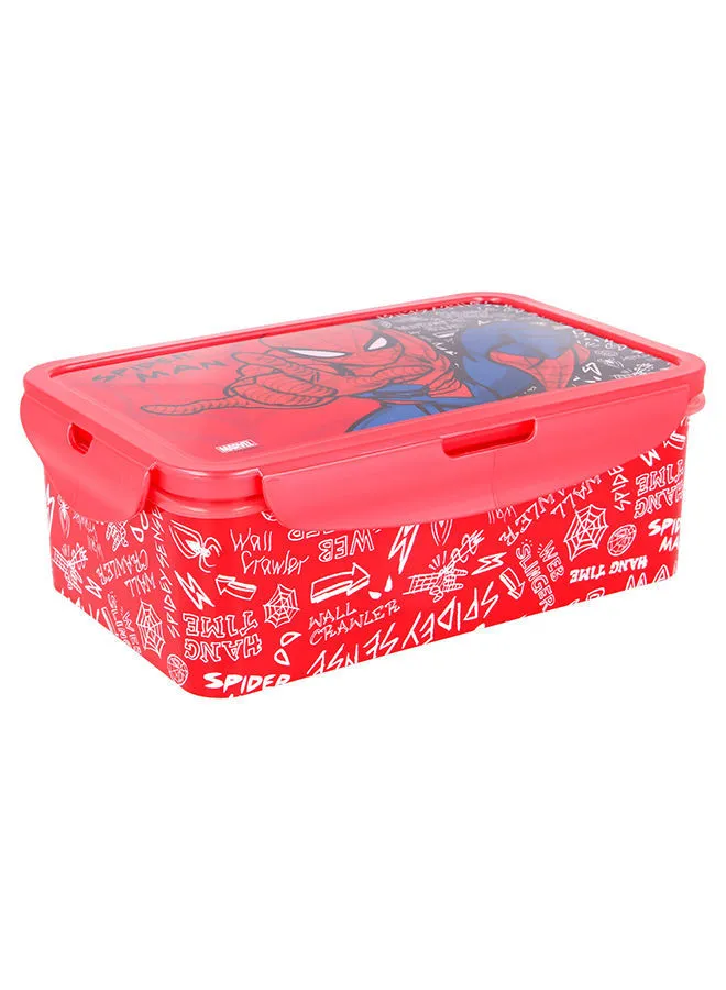 STOR Food Cont. Rect W/ Removable Compt. 1190Ml Spiderman Urban Web