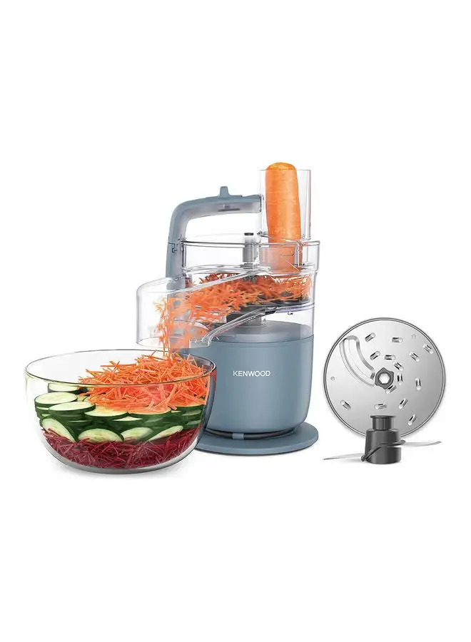 KENWOOD 2 In 1 Food Processor Plus Chopper With 360 Degree Express Serve For Limitless Slicing Grating Powerful Versatility Ultra Compact Ready To Go In Your Kitchen Drawer 1.3 L 650 W ‎FDP22.130GY Grey