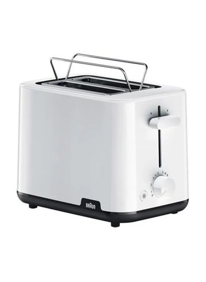 BRAUN Toaster, 2 Slots, 8 Browning Setting, Intelligent Heat Control, 3 in 1 Browning Knob, BPA Free, Illuminated Button, Auto Shut Off, Safety System 900 W HT1010WH White