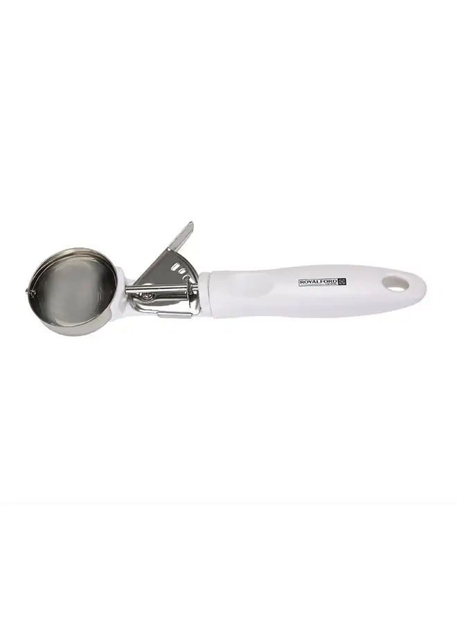 Royalford ice cream scoop stainless steel premium quality strong ABS handle 23.4x5.2 cm Silver/Marble Handle standard