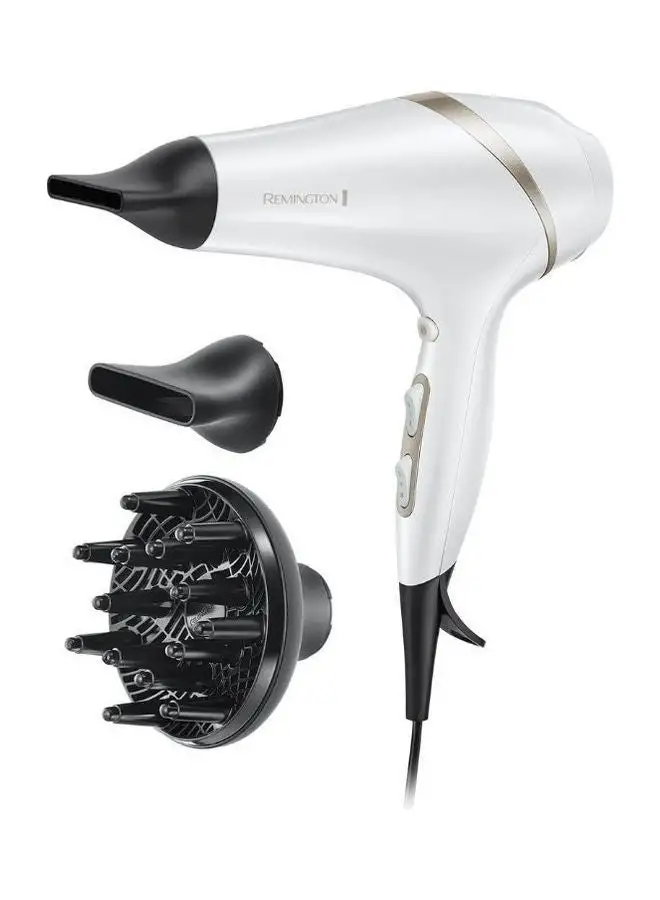 REMINGTON Hydraluxe Hair Dryer With Moisture Lock Conditioners, REAC8901 White