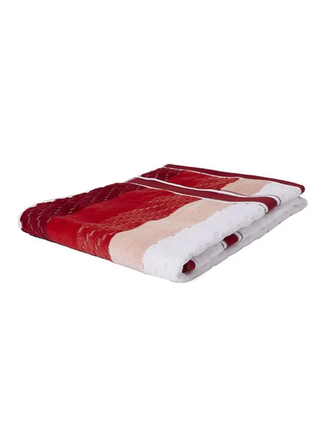 White Rose Zic Zac- Hand Towel 500 GSM 100% Cotton Velour 50X90 cm Modern Stripe Design Luxury Touch Extra Absorbent Red