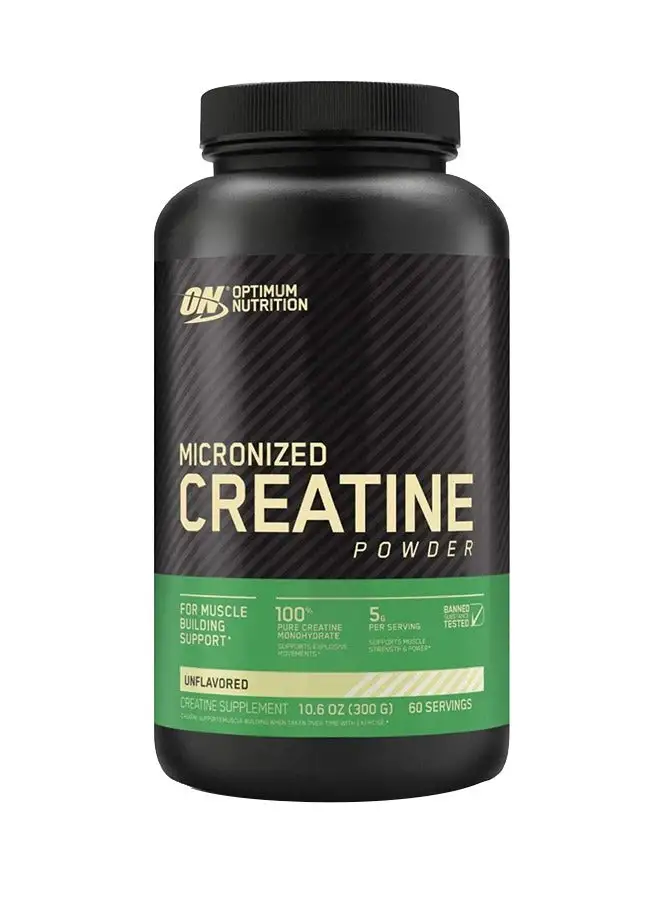 Optimum Nutrition Micronized Creatine Monohydrate Powder for Muscle Building Support - Unflavored, 300 Grams, 60 Servings