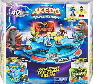 Akedo Legends of Powerstorm Triple Strike Tag Team Arena with 40+ Battle Sound Effects, Light Up Scoreboard and 2 Battling Warriors exclusive to the playset