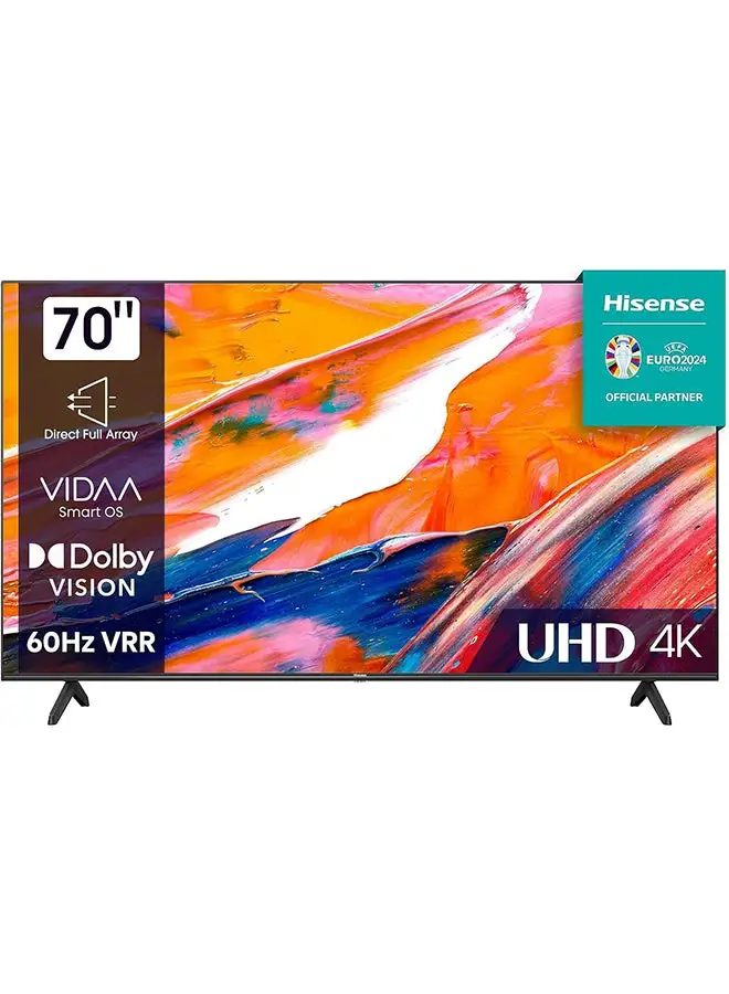 Hisense VIDAA U6 4K Smart TV, 70 Inch UHD E6K With Dolby Vision, Pixel Tuning, Smooth Motion, Game Mode Plus 2023 New Model 70E6K Black