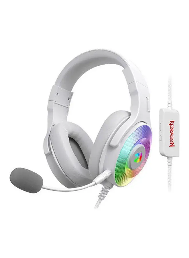 REDRAGON Redragon H350 Pandora Rgb Wired Gaming Headset, Dynamic Rgb Backlight - Stereo Surround-Sound - 50 Mm Drivers - Detachable Microphone, Over-Ear Headphones Works For Pc/Ps4/Xbox One/Ns-White