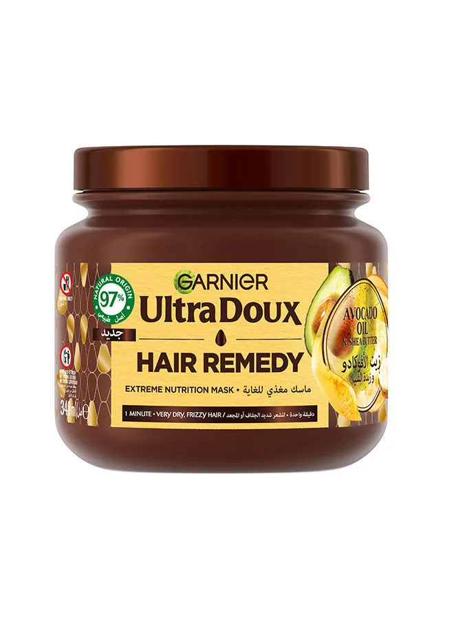 Garnier Ultra Doux Avocado Oil and Shea Butter Nourishing Hair Remedy Mask for very dry and frizzy 340ml