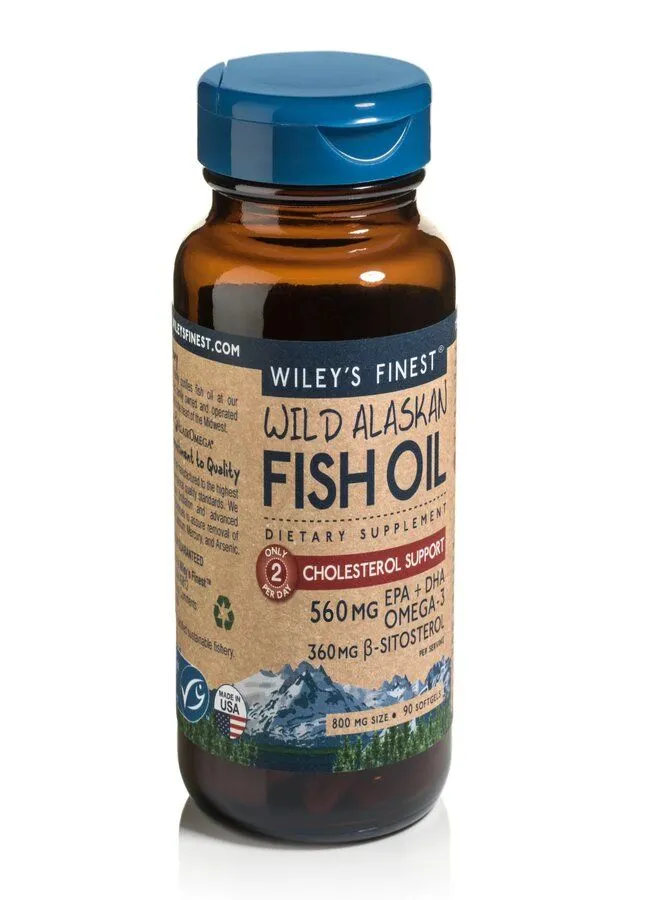 Wiley's Finest Alaskan Fish Oil Cholesterol Support - 90 Softgels