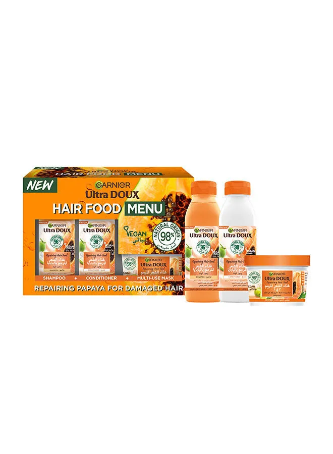 Garnier Ultra Doux Repairing Papaya Hair Food 3 Step Rountine