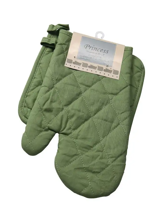 Hotel Linen Klub 2-Piece Gloves/Oven Mitt And Pot Holder Set Sage Green