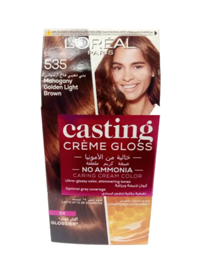 لوريال باريس Casting Crème Gloss ، 535 Mahogany Golden Light Brown 180ml