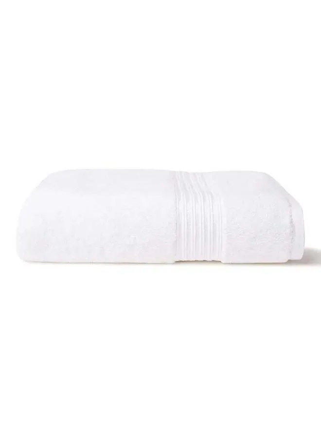 White Rose White Bath Towel 550 GSM 100% Cotton Terry Viscose Border -75x145 cm Premiun Look -Luxury Feel Extremely Absorbent Events