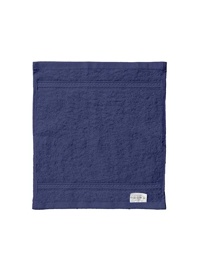 Hotel Linen Klub DEYARCO Princess Terry 100% Cotton 480 GSM Face Towel, Super Soft Quick Dry Highly Absorbent Dobby Border Ring Spun, Size: 30 x 30cm, Royal Blue