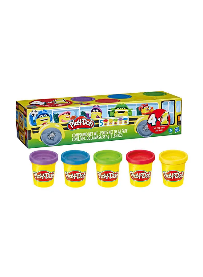 Play-Doh Non-Toxic Back To School 5-Pack Of Modeling Compound, 4-Ounce Cans
