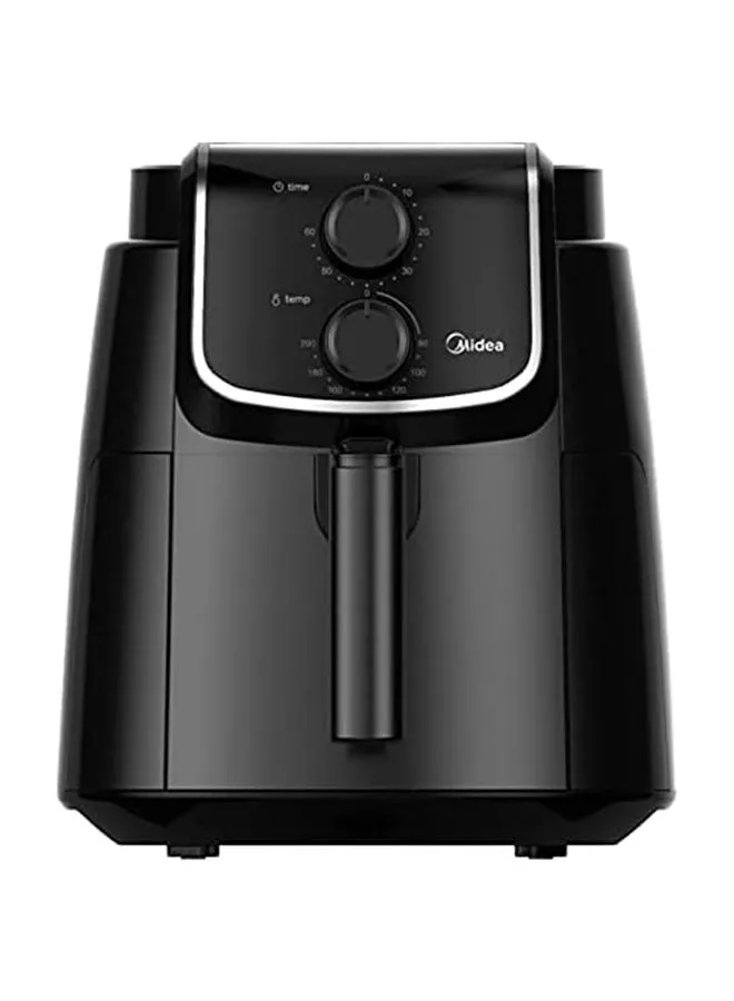 Midea Air Fryer with Dual Cyclone Rapid Hot Technology for Frying, Grilling, Broiling, Roasting, Baking & Toasting, Timer up to 60 minutes Temperature Control 200°C, 3.5 L MFTN35D2 Black