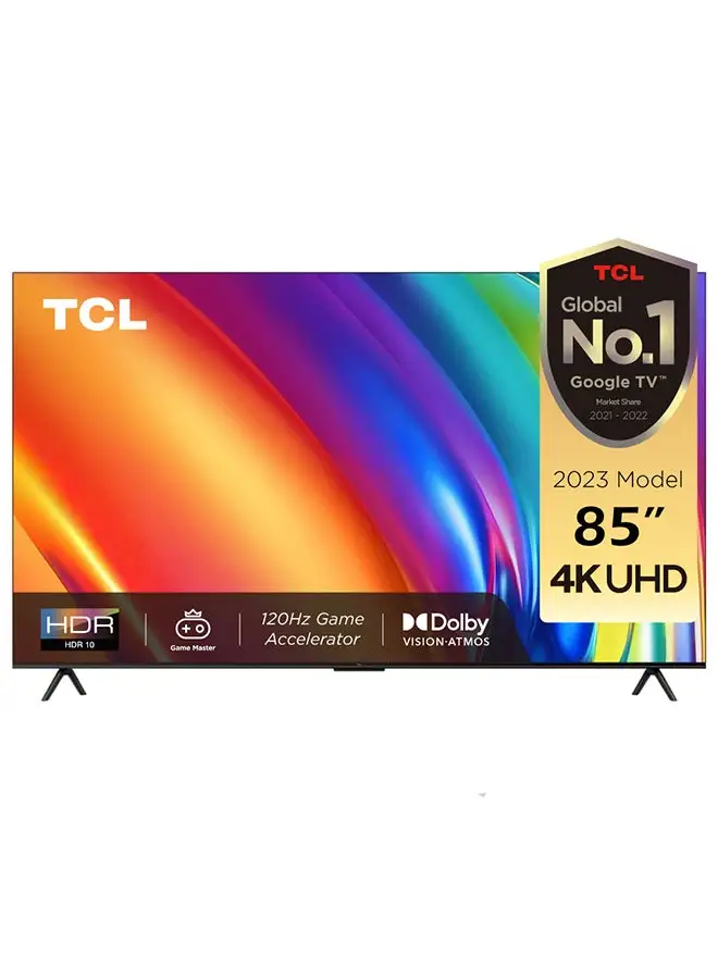 TCL 85 Inch 4K Ultra HD Smart TV, Google TV With 120Hz Game Accelerator, Dolby Vision & Atmos, HDR 10, Built-In Chromecast Assistant, 60HZ MEMC, (2023 Model) 85P745 Black