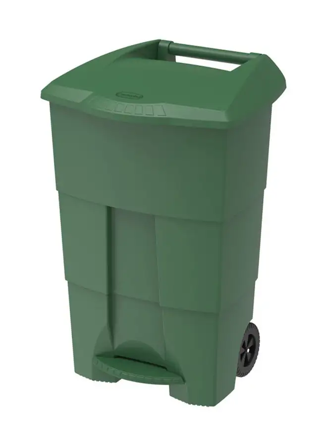 Cosmoplast Step-On Waste Bin With Pedal And Wheels Grey 100.0Liters