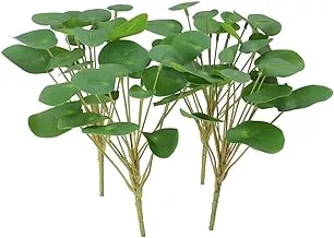 YATAI Pilea Peperomioides Leaf Bunch Flowers Spray Artificial Plants Leaf Branches Wholesale Fake Flowers Plastic Plant for Home Indoor Table Vase Centerpiece Christmas Ornaments Decor (4)