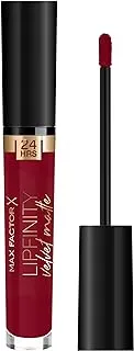 Max Factor Lipfinity Velvet Matte Liquid Lipstick, 090 Red Allure, 3.5 ML