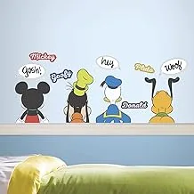 Roommates RMK3579SCS Mickey And Friends ملصقات جدارية قابلة للتقشير واللصق مع محو جاف