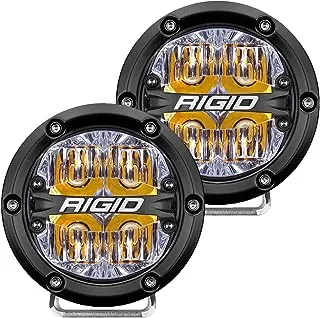 Rigid Industries 36118 360-Series LED Off-Road Light 4 in Drive Beam For Moderate Speed 20-50 MPH Plus Amber Backlight Pair