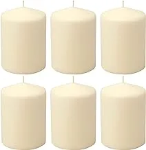 Stonebriar 35 Hour Long Burning Unscented Pillar Candles, 3x4, Ivory