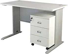 Mahmayi Stazion 1260 Modern Office Desk With Drawers-W120Cms X D60Cms X H75Cms (White), Sta-1260-Wht-Deswithdraw