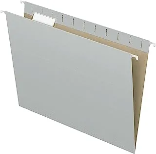 Pendaflex Recycled Hanging Folders, Letter Size, Gray, 1/5 Cut, 25/BX (81604)