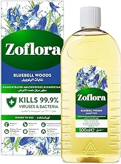 Zoflora-Multi-purpose Concentrated Disinfectant All Surface Cleaner-Floor Cleaner-Effective against bacteria & Viruses-Long Lasting Bluebell Woods Fragrance-Eliminates Odour-All Day Fresh-500ml