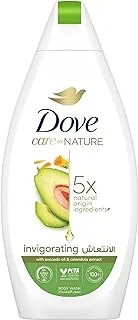 DOVE Care by Nature INVIGORATING Body Wash, with renew blend technology, Avocado & Calendula, with ¼ moisturising cream, 500ml