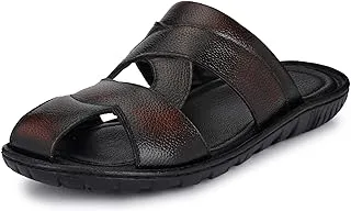 Burwood Men BWD 154 Leather Flip Flops Thong Sandals