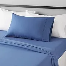 Amazon Basics lightweight super soft easy care microfiber bed sheet set with 14 deep pockets - twin xl, dutch blue