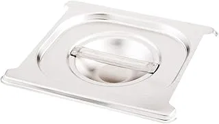 Steam Table Pan Lid With REUsable Label - Fits 1/6 Size Pans Stainless Steel 1Ct Box Met Lux Restaurantware