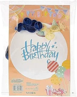 Party Propz birthday balloons for birthdayy party decoration- 6 Pcs Blue Chrome balloons and 6 Pcs Golden confetti balloons/balloons birthday/birthday decoration