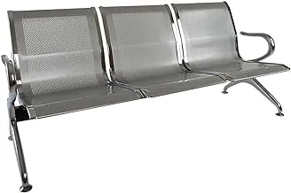 Mahmayi Cosmos Metal Bench With Cushion Contemporary And Spacious Bench Electroplated Metal Built 2 Seater 3 Seater, Metal Bench Without Cushion Metal Bench Without Cushion, 3 Seater, Grey, Jx3Smb