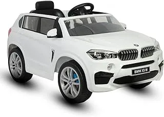 Dorsa® Ride on سيارة BMW X5 M مرخصة للأطفال مع خيارات كاملة باللون الأبيض