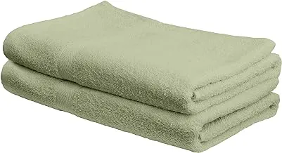 Hotel Linen Klub Deyarco - Princess - 2 Pcs Set Bath Towel, Fabric: 100% Cotton Terry, Size: 70X140cm, Pattern: Ringspun, Color: Sage Green