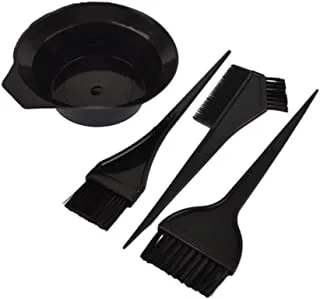 SHOWAY 4pcs Professional Hair Color Dye Brush Set Black Mixing Bowl & Salon Kit Tint Tool