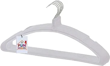 Fun Homes 6 Piece Plastic Hanger Set For Wardrobe, (White)_Fun0270