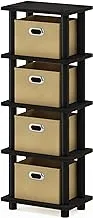 Furinno Laci 4-Bins Turn-N-Tube/Storage Shelf/Bookshelf/System Rack, Espresso