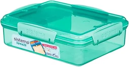 Sistema 975ml Snack Attack Duo Box Green, 41482