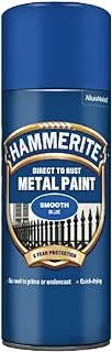 Hammerite 5092970 Direct To Rust Metal Paint Aerosol Smooth Blue Finish 400ml