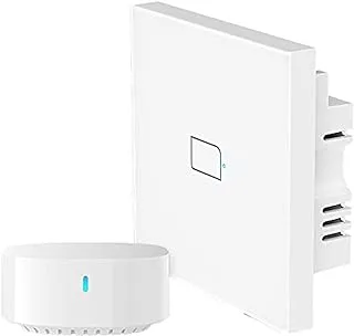 Broadlink TC3 UK Standard Smart Light Switch Smart Home control Wifi Wall Switch,No Neutral，Works with Alexa Google Home IFTTT (1 Gang (With Hub), TC3)