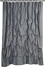 Amazon Basics Pinched Pleat Bathroom Shower Curtain - Dark Grey, 72 Inch