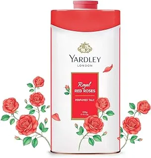 Yardley London Royal Red Rose Perfumed Talcum Body Powder, All Day Floral Rose Fragrance, 125 gm