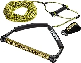 Seachoice 4-Section Wakeboard Rope, 70 Ft. Long, 15 In. Handle w/Textured EVA Grip, 6 Trick