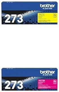 Brother Genuine Tn-273Y Standard Yield Yellow Ink Printer Toner Cartridge & Brother Genuine Tn-273M Standard Yield Magenta Ink Printer Toner Cartridge