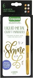 Crayola Metallic Permanent Markers, Fine Point, Assorted Colors, Art Supplies, 6 Count