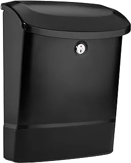 ARCHITECTURAL MAILBOXES 2576B-10 Wall Mount Mailbox, Medium, Black